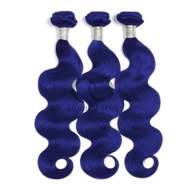 Blue Body Wave Remy Human Hair Bundles Sew In Weave Bundles Brazilian Bundle