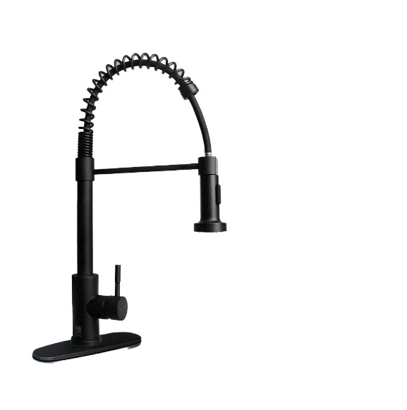Classic Single Handle Stainless Steel Kitchen Faucet with Ceramic Valve Core and LED Light