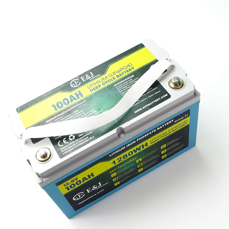 High Capacity BT LiFePO4 Lithium Ion Battery Pack 12V 100Ah 4S Unlimited Parallel Support