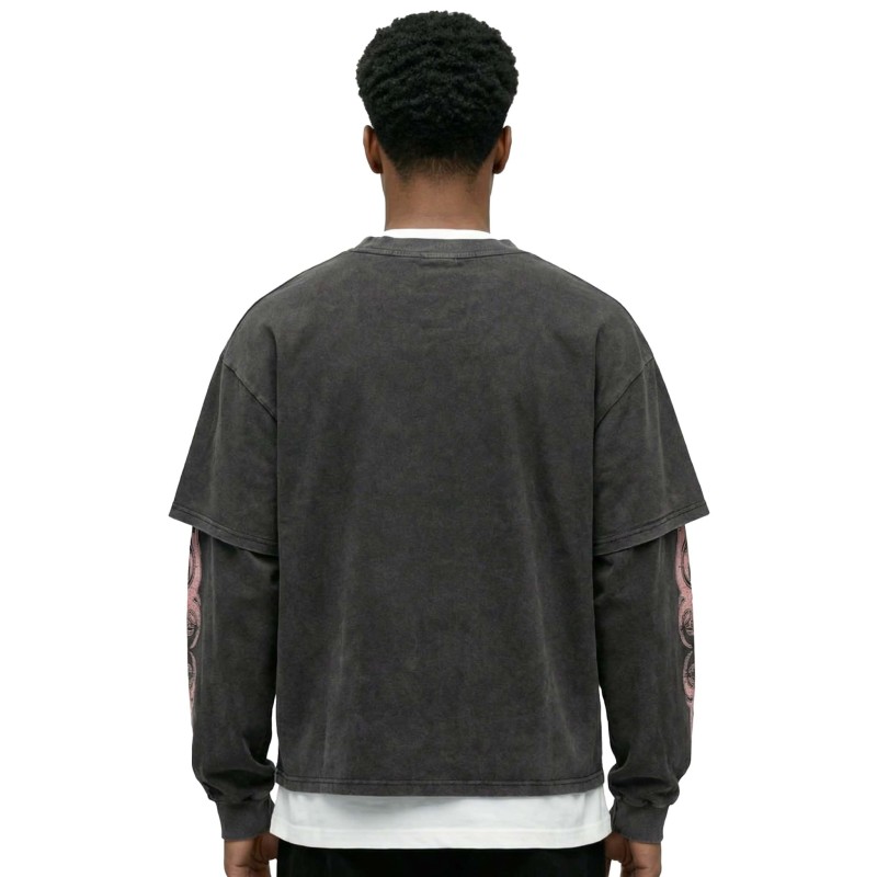 Heavyweight Layered Round Neck T Shirt Soft Fabric Breathable