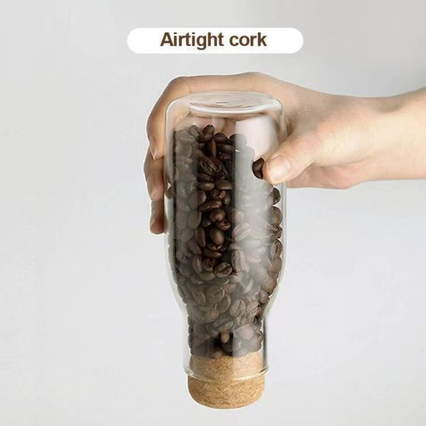 High Borosilicate Glass Carafe with Cork Stopper Microwave and Freezer Safe Beverage Pitcher