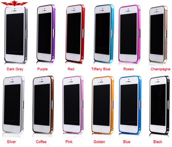 New Colorful Aluminum Iphone 4 4S 5 5S Bumper Cases Gift Box Included
