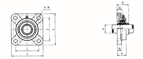 OHSAS 18001 2007 Сертифицированный квадратный блочный подшипник UCF205-16 для машин