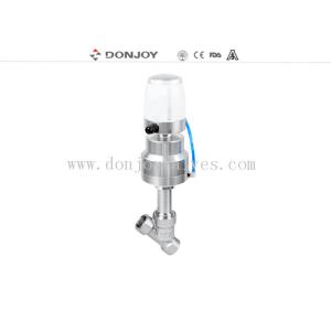 Vanne d'angle pneumatique à siège en acier inoxydable 316L, filetage BSP, avec mini-C-Top