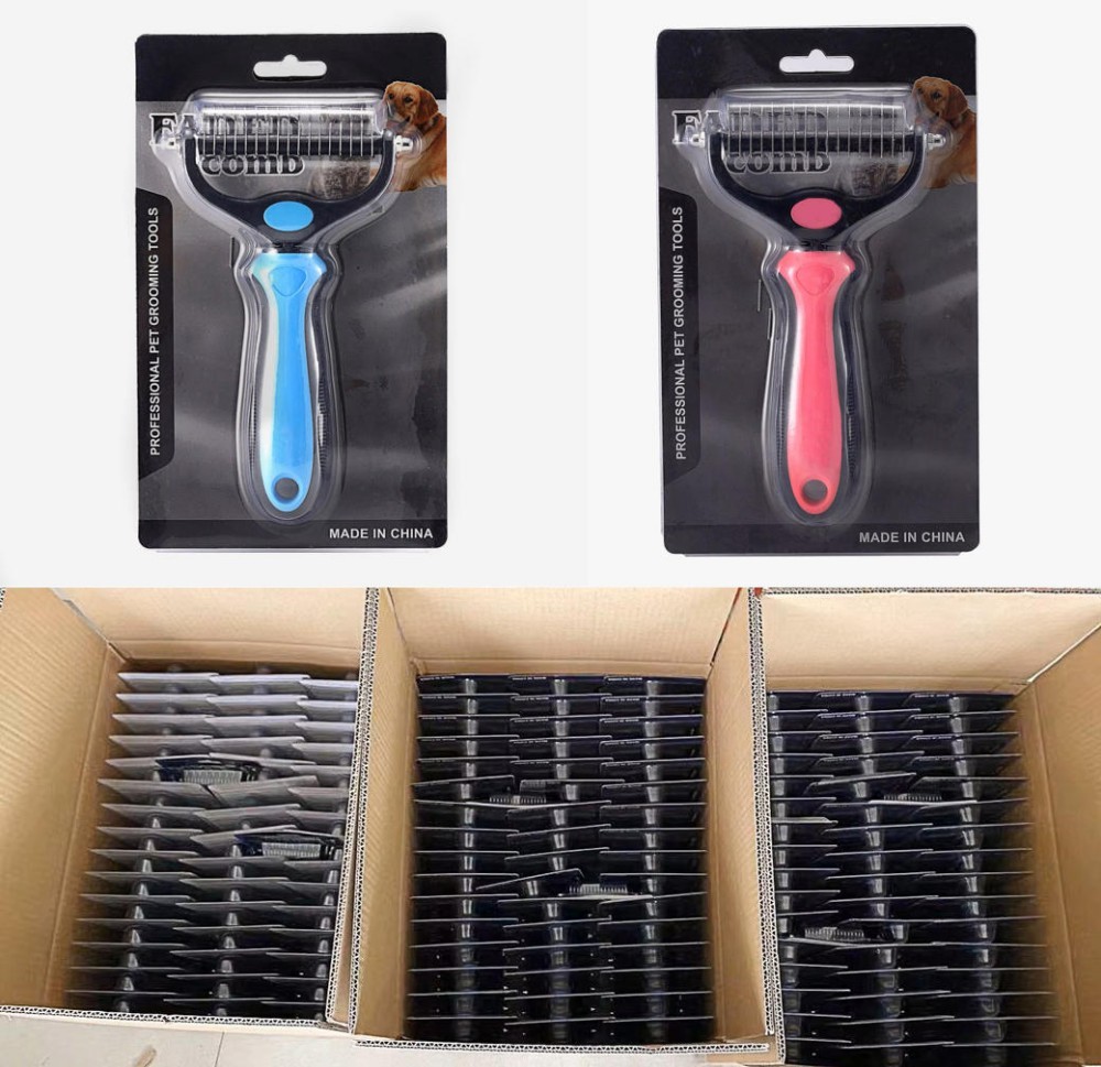 Pet Grooming Combo Undercoat Rake Deshedding Brush For Cats And Dogs