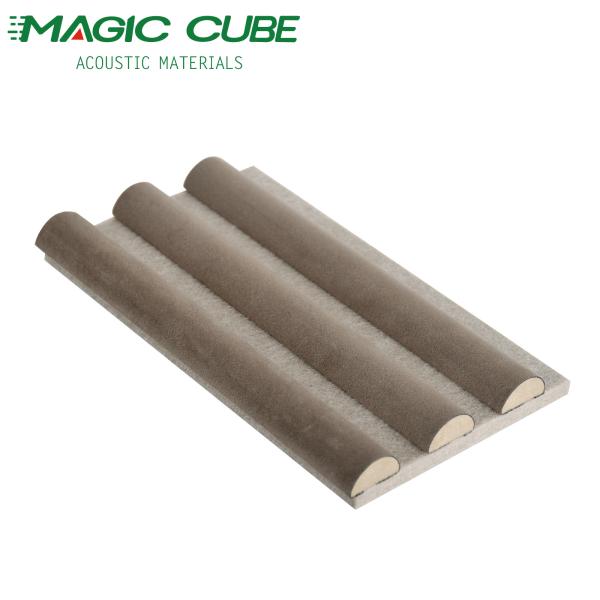 600*2400mm Suede Wrapped Wood Slat Panels For Home Wall Decoration