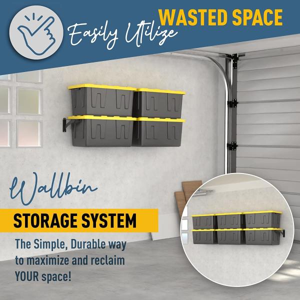 Stocked Wall-Mounted Storage Shelf Tote Rack for Ceiling Mount Garage Storage Rack