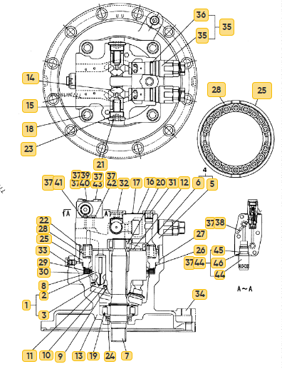 SH350 Swing Device CX360 KSC10070C Swing Motor с коробкой передач