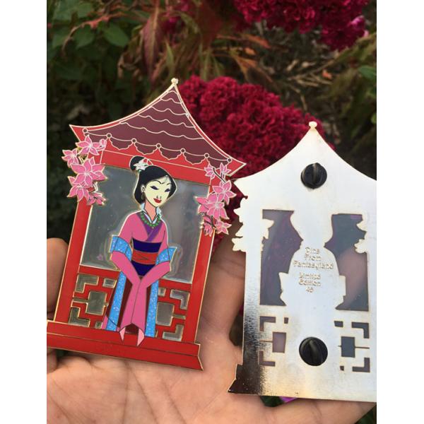 Printing Glitter Hard Enamel Lapel Pins with satained glass effects