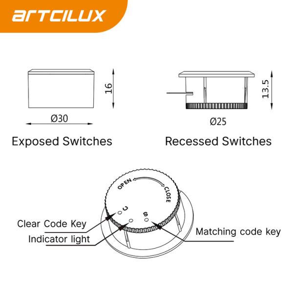 S1015AS Touch Dimmer Wireless Switch 2.2-3.6V 2.4GHz CR1630 for Home Automation