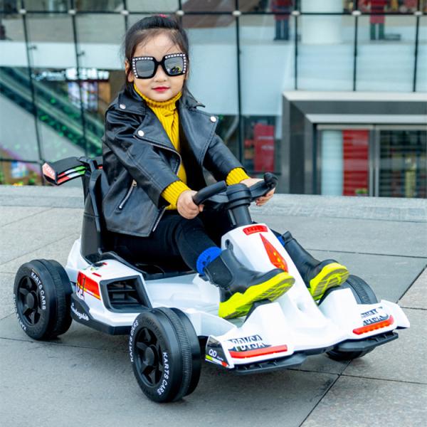 Electric Go Kart Ride On Toy Car for Kids Early Education Lighting and 6V/12V Battery
