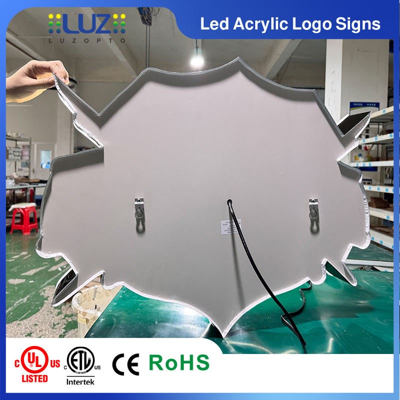 Custom Shield-Shaped Acrylic LED Light Box UV Printed Graphic Signboard