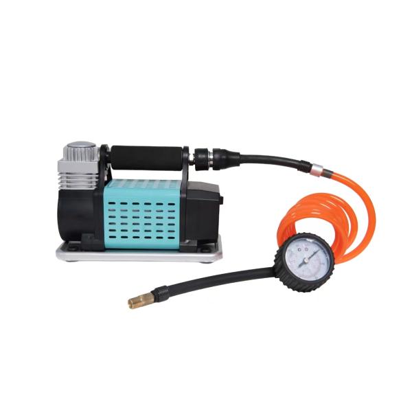Металлический одноцилиндровый портативный автомобильный воздушный компрессор DC12V с металлическим давлителем