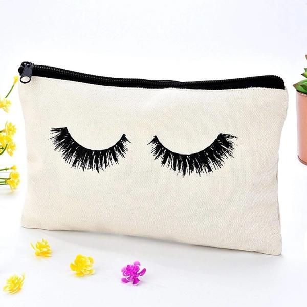 Customized fashion zipper cartoon cotton cosmetic make up bag  Canvas Bag