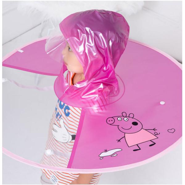 90cm Height PVC Children's Flying Saucer Hat Umbrella Raincoat Cloak