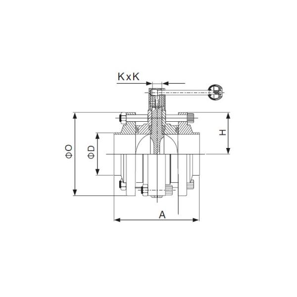 DN15 To DN100 Stainless Steel Sanitary Valves - SMS Butterfly Valve For Food Brewery