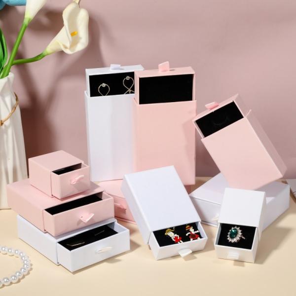 Cardboard Fancy Jewelry Packaging Gift Box Ring Sliding Drawer Paper For Wedding