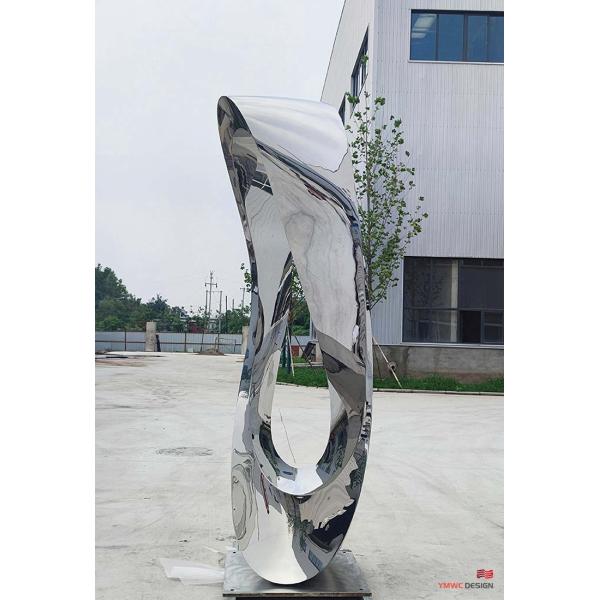 Custom Print Method Metal Abstract Sculpture Polished Mirror Circle Outdoor Sculpture