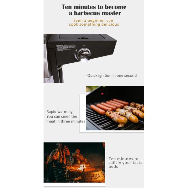 Грилл на бутаневом газе для приготовления пищи на открытом воздухе с 41 горелкой и конструкцией из нержавеющей стали