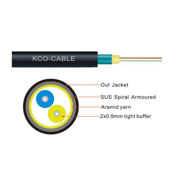 Long 8 Core Outdoor Fiber Optic Patch Cable , Armored Network Cable