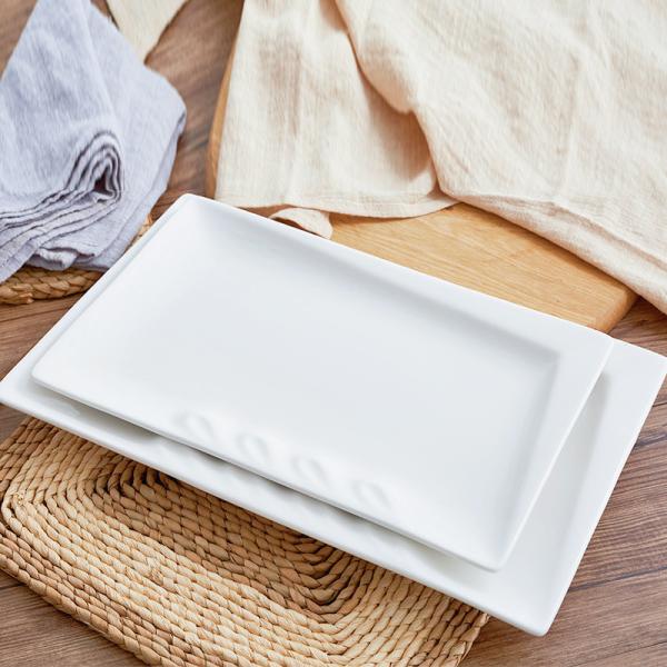 White Porcelain Plates Daily 12 Inch Minimalist Ceramic Dish