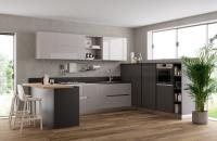 U Shaped Lacquer Kitchen Cabinet Tailored White And Grey Kitchen Cabinet