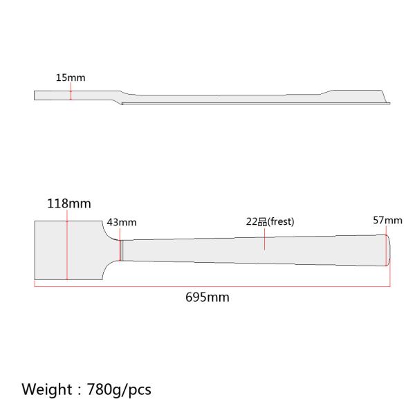 Сигарная коробка гитара шея кленовая гребля головка 22 Fret для электрической гитары шея прямоугольная головка черная