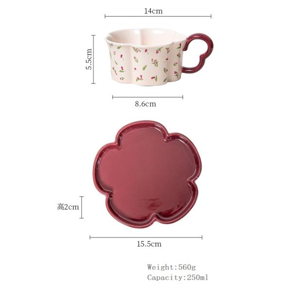 Vintage Afternoon Tea Flower Shaped Tea Cups And Saucers Cappuccino Mug Porcelain Set