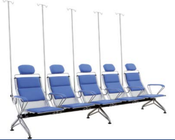 Chaises de mobilier hospitalier OEM pour cliniques, chaises de perfusion avec perche à perfusion, mobilier médical