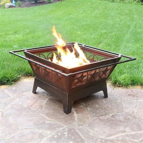 10*42inch Heavy Duty Metal Fire Pit Large Bonfire Brazier Fire Pit Weather Proof