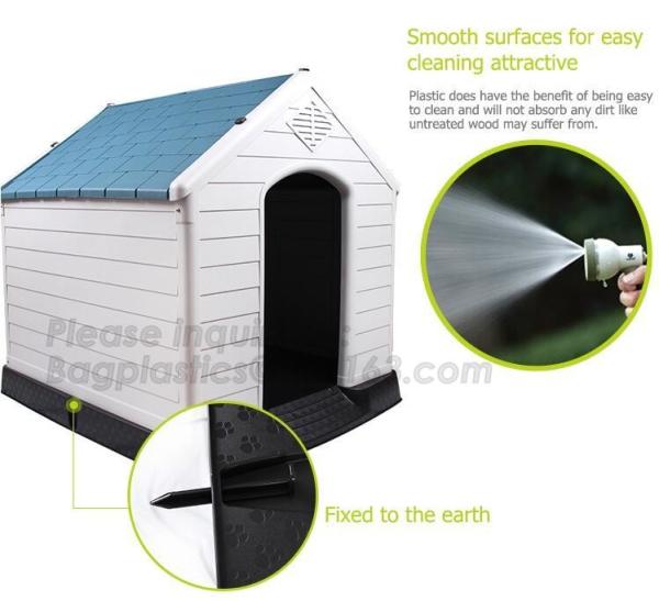 Fashion big dog apartment cottage Extra Large Waterproof Indoor & Outdoor Pet Shelter Plastic Dog Kennel Pet House, bage