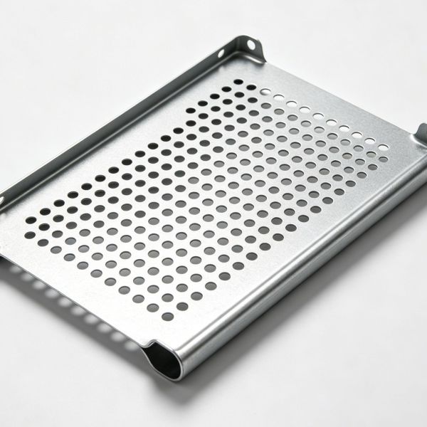 CNC Bent Al 5052-H32 Ventilation Panel with Perforated Louver Patterns and Precision Flanges for Electronics Enclosures