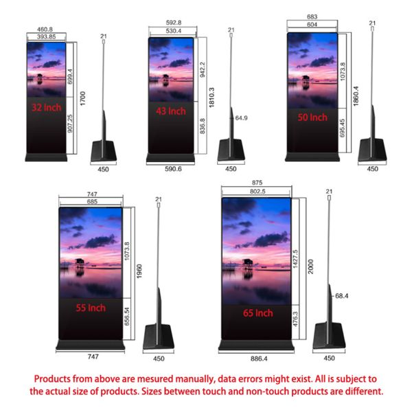 49 Inch Floor Standing Digital Signage LCD with 1080P Full HD and Built-In CMS for Commercial Advertising