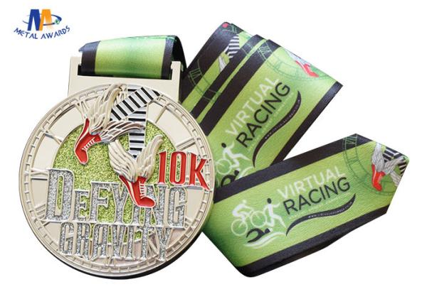 Matt Silver Plating Metal Award Medals With Smooth Or Sandblasted Back