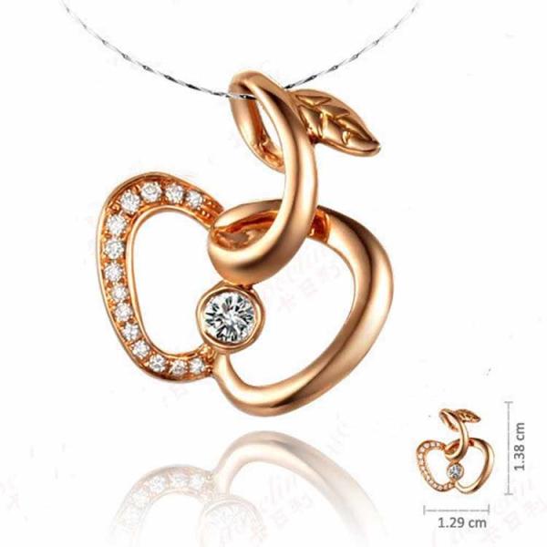 Rose Gold Diamonds Apple Shape Pendant  (GDN016)