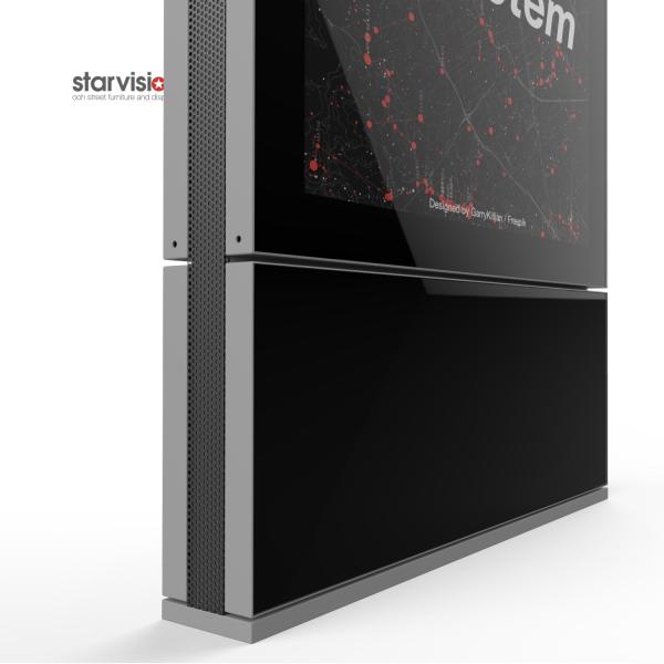 75 Inch Indoor Lcd Mupis Free Standing Aluminum Profile For Airport