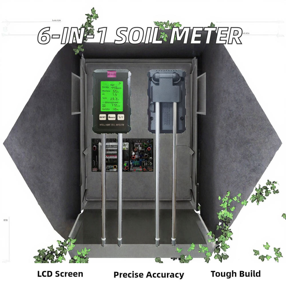 Custom 6 In 1 Soil Fertility Meter PH Moisture Meter Humidity Soil Detector ODM OEM