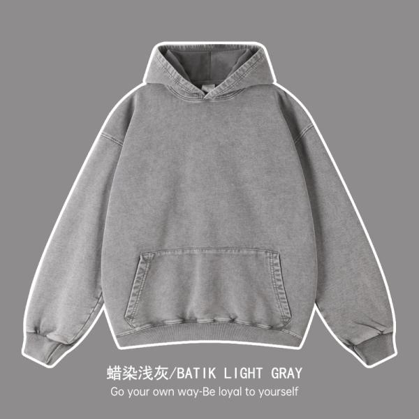 450G Men's Hoodies with Custom Logo Batik Design and Silk Print on Cotton Fabric