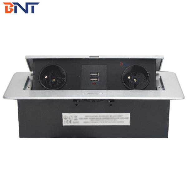 Zinc Alloy Material Tabletop Pop Up Hidden Outlet Keep Product In Stock With French Power Plug