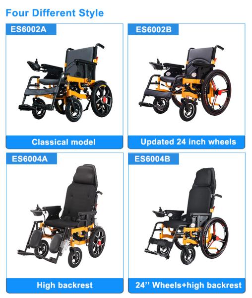 Outdoor Electric Medical Transport Wheelchair 24V 12Ah Battery Folding