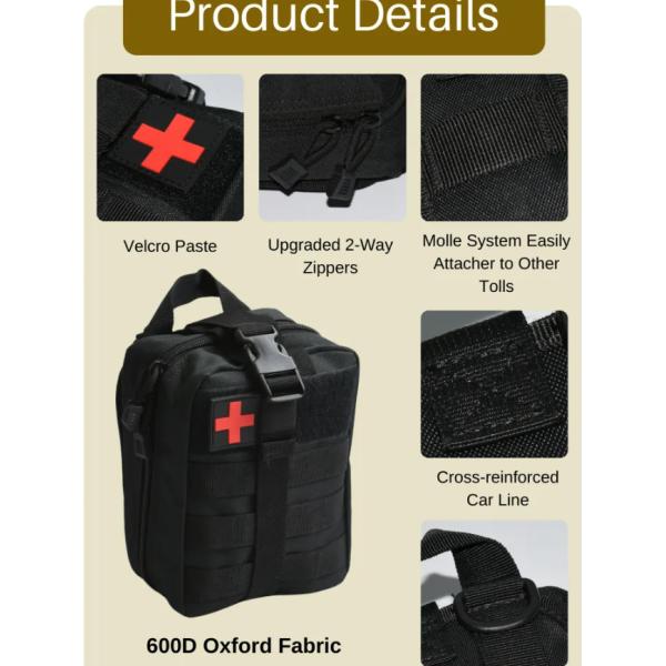 боя бортовой аптечки сумки скорой помощи 600D Оксфорда сумка на открытом воздухе индивидуальная тактическая
