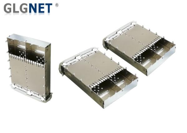 EMI Gasket Mates 2 Port QSFP14 SFP Cage Assembly Press Fit Mount Type