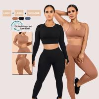 Vestuário Desportivo Eco-Friendly Set Airwear Gym Wear Yoga Wear Leggings e sutiãs de cintura alta