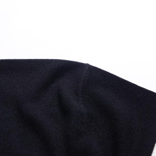 Color Combination Autumn Crew Neck Stripe Sweater Cotton Knitting Black Clothes Sweater