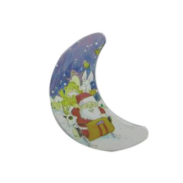 Metal Empty Christmas Gift Boxes , Moon Shaped Box For Food Package