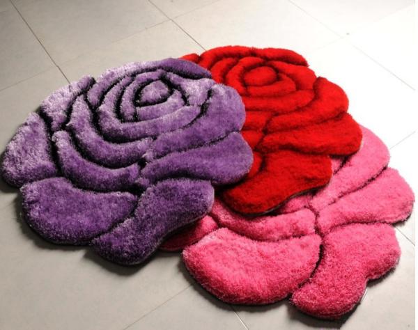 Romantic Rose 3D Polyester Shaggy Carpet Strench Yarn Mixed (3225)