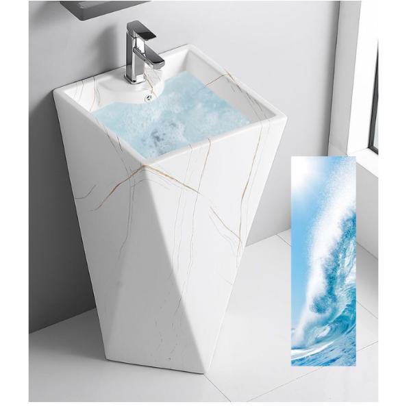 Diamond Shape Full Pedestal Bathroom Wash Hand Basin Large Pedestal Height Wash Basin