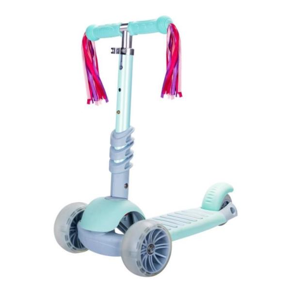 Kids Skate Kick Scooter With Cute Tassels Macaroon Color For Age 3-6