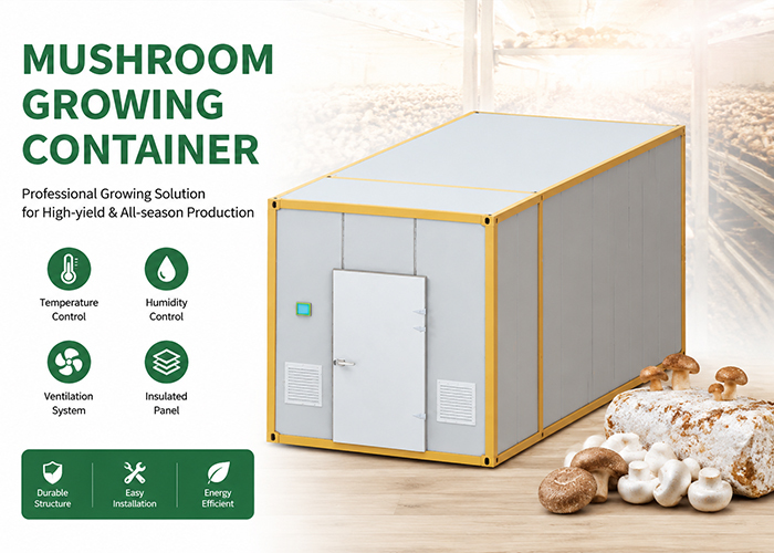 High-Yield Intelligent Mushroom Growing Container With Auto Climate Control System