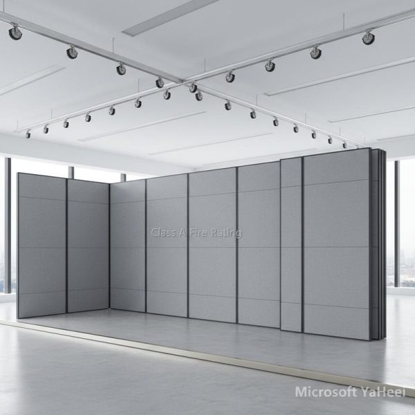 Acoustic Movable Partition Wall Featuring Fire Rating Class A and Aluminum Track With Roller System for Flexible Space Management